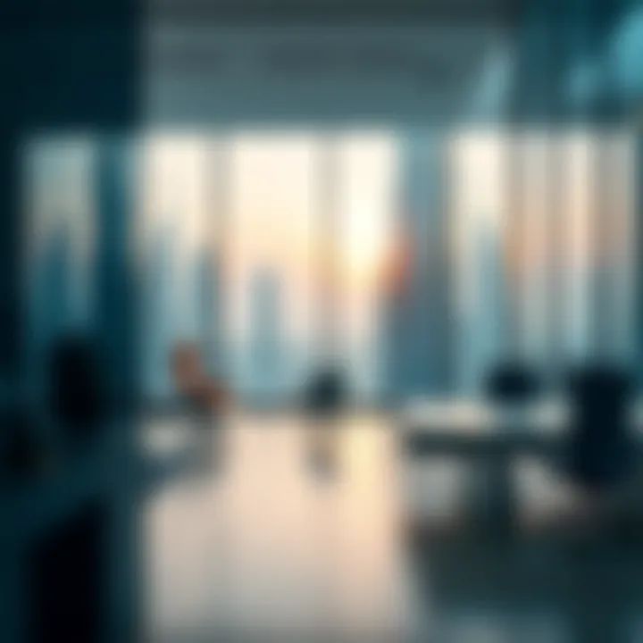Interior of a contemporary office in a business tower