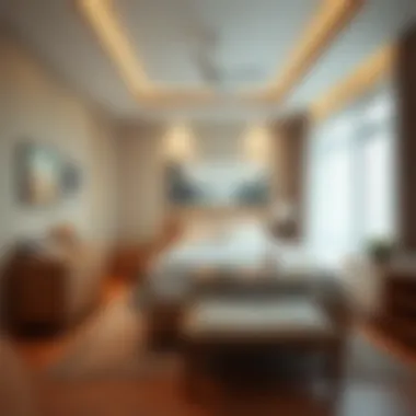 Stylish couple bedroom showcasing space optimization