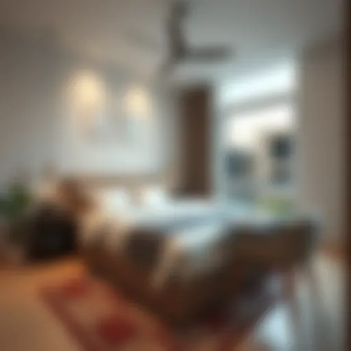 Cozy couple bed space with modern decor in Satwa