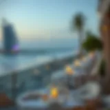Elegant dining setup overlooking the beach