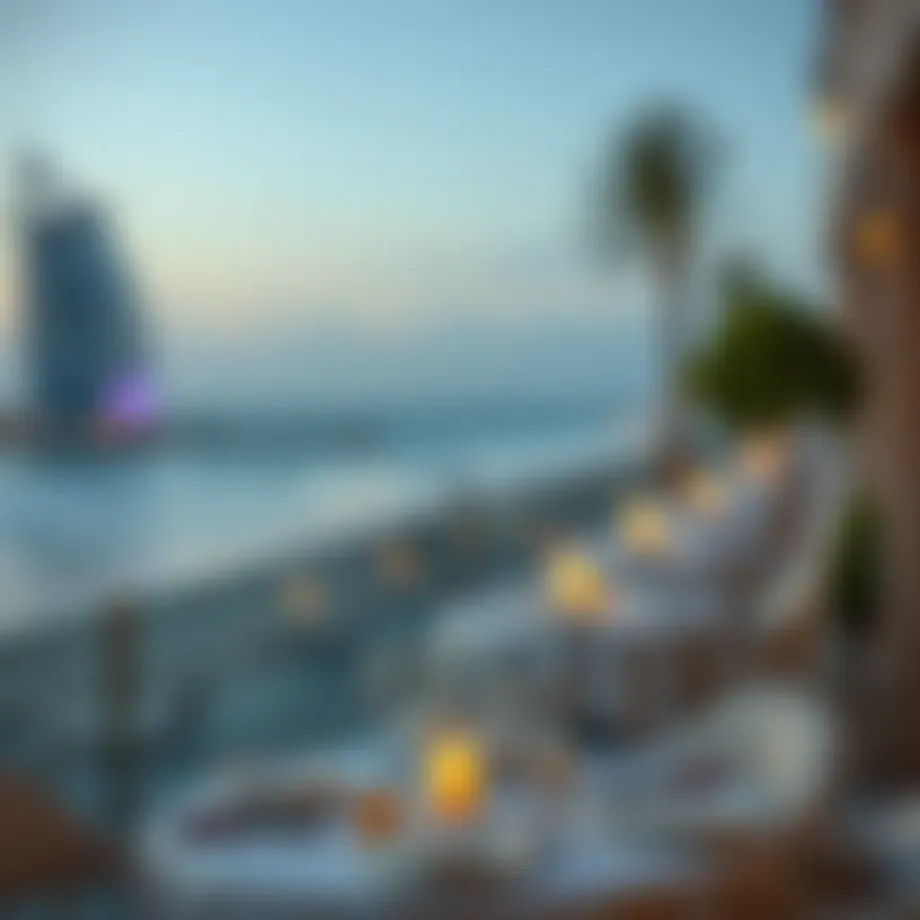 Elegant dining setup overlooking the beach