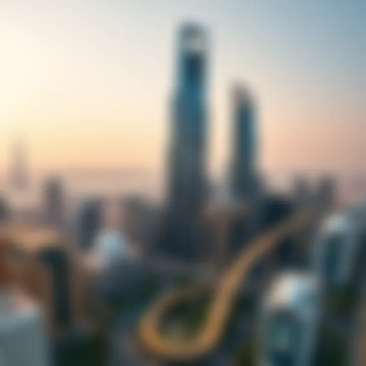 Aerial view of Dubai's bustling financial district