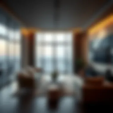 Stylish Urban Living Room Stylish urban living room with a view of the city