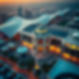Aerial view of Al Mulla Plaza showcasing its architectural design