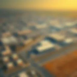Aerial view of Al Quoz Industrial Area showcasing various factories and warehouses