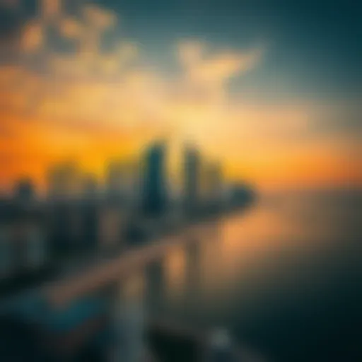 Stunning view of Deira skyline at sunset