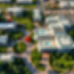 Aerial view of Emirates Garden showcasing lush greenery and modern architecture