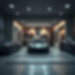 Modern garage space showcasing luxury features