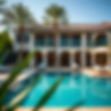 Outdoor amenities of a premium vacation property