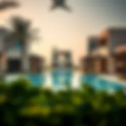 A stunning view of تلال جميرا showcasing luxurious villas