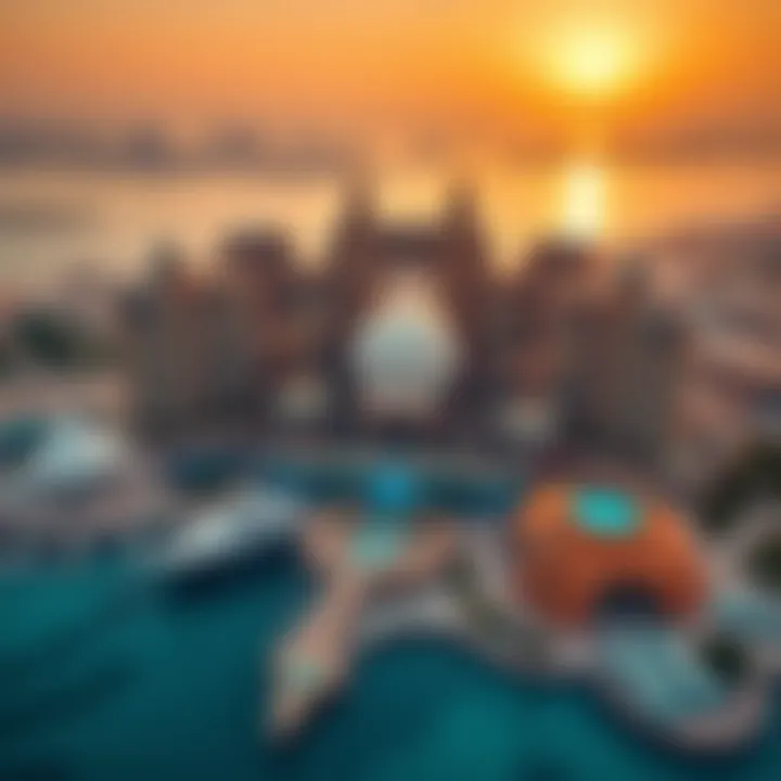 Aerial view of Dubai's Atlantis-like attractions