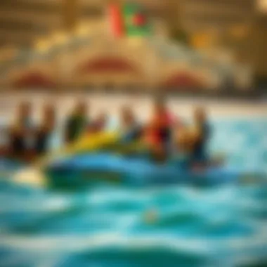 Adventurous water sport activities at the beach