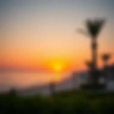 Serene sunset view over a picturesque beach