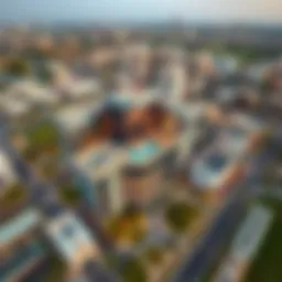 Aerial view of Fab Zahia City Center showcasing its modern architecture