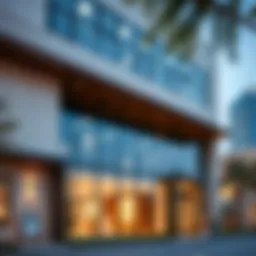 Modern office exterior showcasing architecture in Dubai