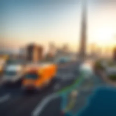 Navigating Dubai: Essential Logistics for Moving A map highlighting key logistics routes in Dubai