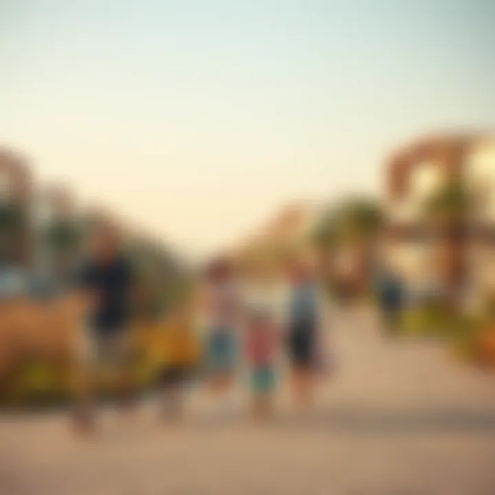 Vibrant community life at Golf Promenade with families enjoying the surroundings
