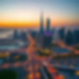 Panoramic view of Dubai's skyline showcasing real estate developments