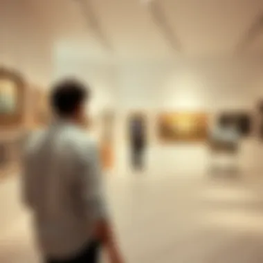 Artist showcasing their work in a Jebel Ali gallery