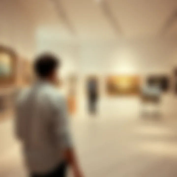 Artist showcasing their work in a Jebel Ali gallery