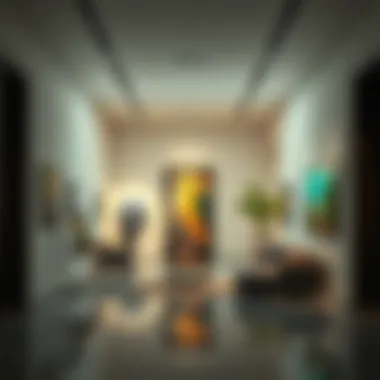 Interior view of a contemporary gallery in Jebel Ali