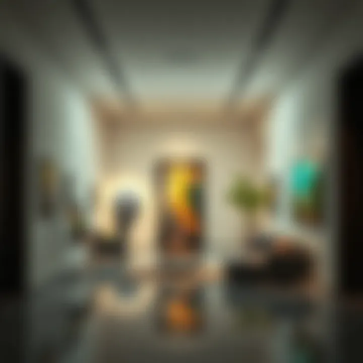Interior view of a contemporary gallery in Jebel Ali