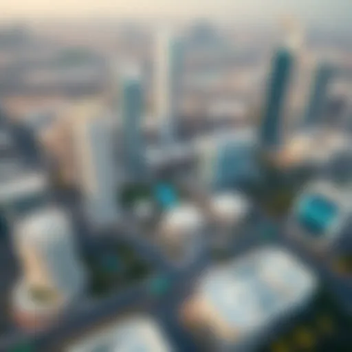 Aerial view of Knowledge City Dubai showcasing modern architecture