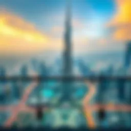 A breathtaking view from the Burj Khalifa balcony showcasing Dubai's skyline