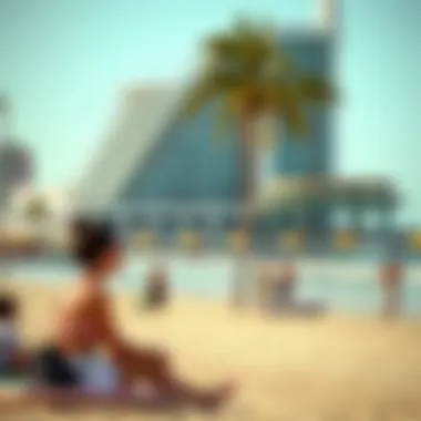 Visitors enjoying beach activities