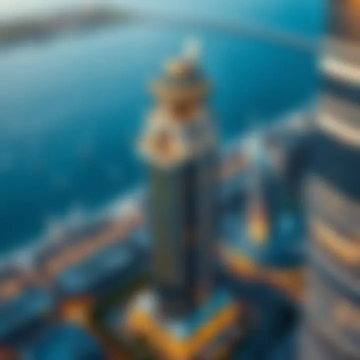 Aerial view highlighting the prime location of the hotel