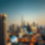 Skyline of Dubai showcasing iconic buildings
