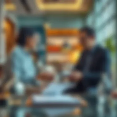 In-Depth Discussion on Rental Contract Terms Two individuals discussing rental contract terms