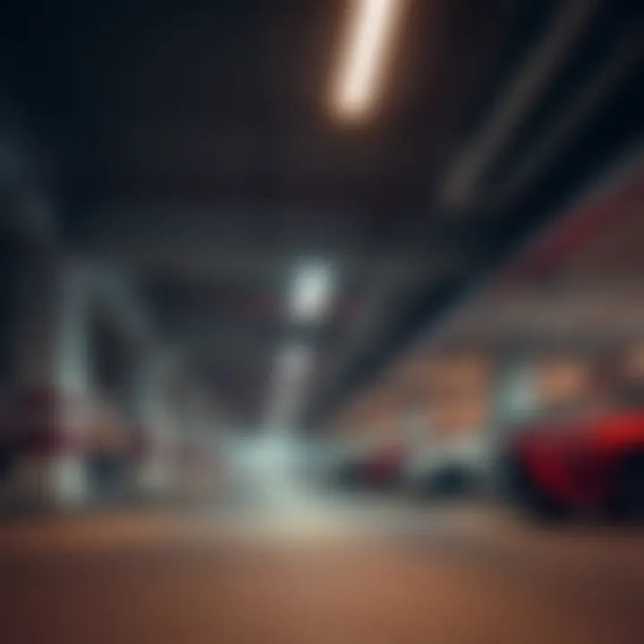 Interior shot of the parking facility at Deira City Center Cinema