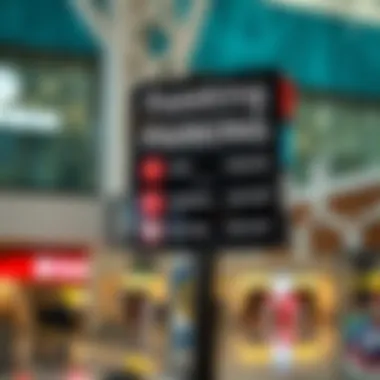 Signage of Parking Options and Rates Signage displaying parking options and rates at Deira City Center Cinema