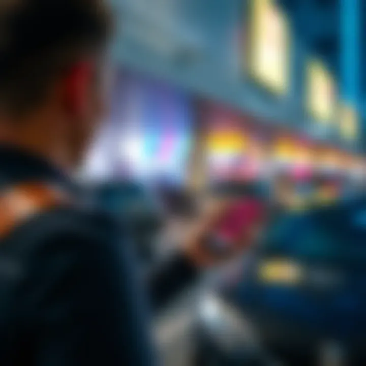 Visitor utilizing parking app for Deira City Center Cinema